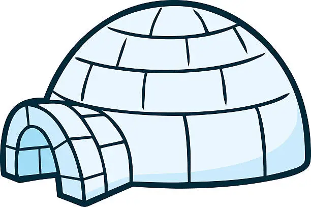 Vector illustration of Illustrated image of an igloo on a white background