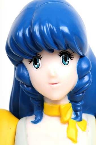 Vancouver, Canada - December 15, 2013: A model of the character Lynn Minmei from the Macross animated television series. The model is produced by the ARII Model Company