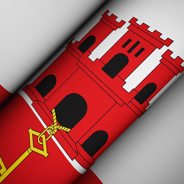 Flag of Gibraltar. CG-image.