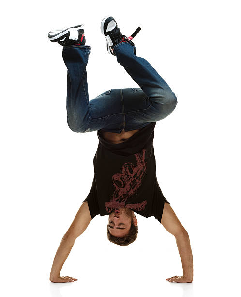 istock Hip hop young boy standing on his hands 459973117
