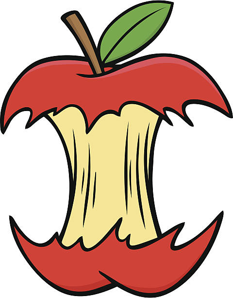 Apple Core Stock Illustration - Download Image Now - Apple - Fruit, Apple  Core, Cartoon - iStock