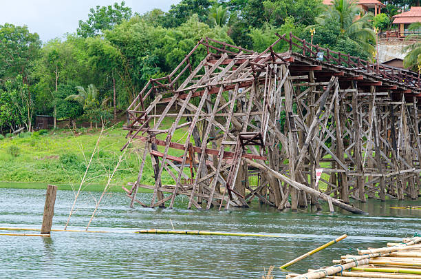 istock Longest  wooden bridge it broken in Thailand 459973317