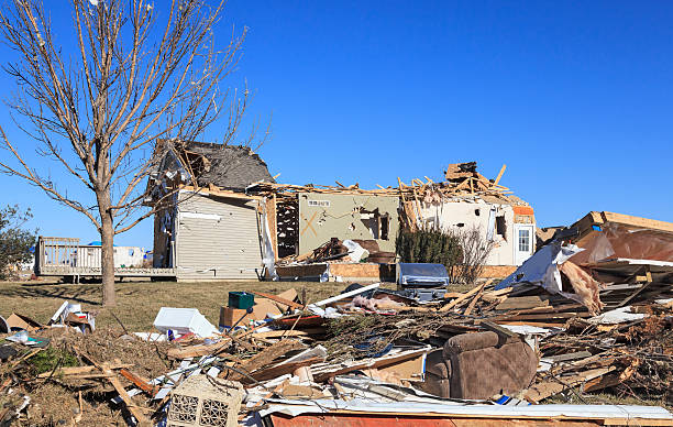 istock The aftermath of a tornado that destructed a house 459973949