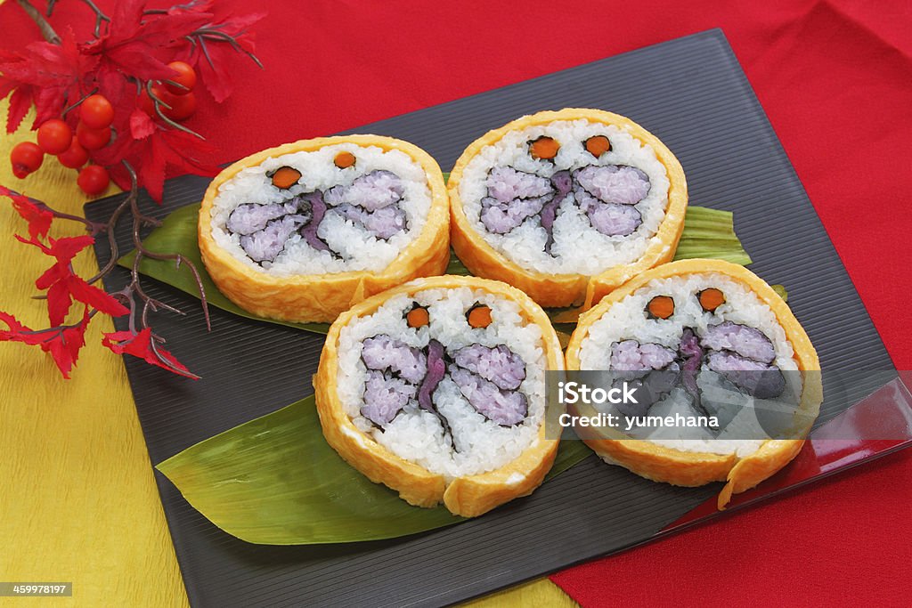 Decorative, dragonfly-shaped sushi roll Appetizer Stock Photo