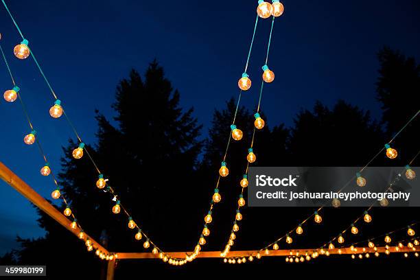 Hanging Strands Of Lights Stock Photo - Download Image Now - Decorating, Decoration, Event