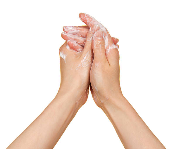 istock Woman washes her hands with soap 459980399