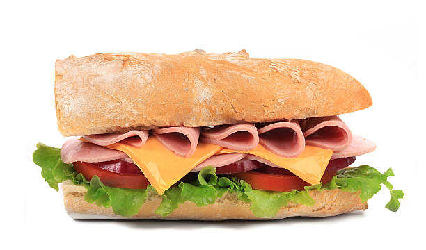 istock French baguette fresh sandwich. 459980569