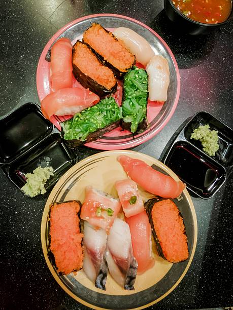Japanese sushi seafood roll.