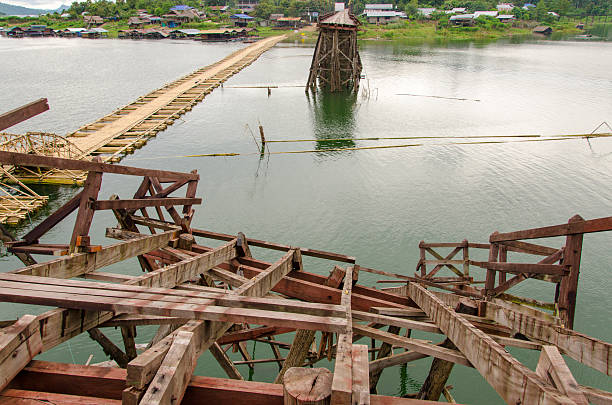 istock Longest  wooden bridge it broken in Thailand 459982433