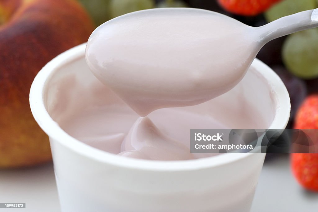 Fresh fruit yogurt Yogurt and fruits. Yogurt Stock Photo
