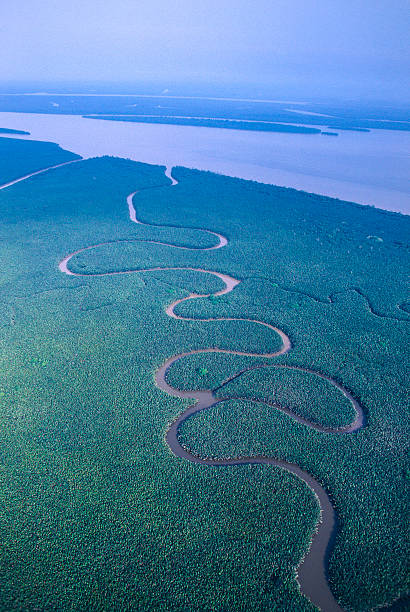 Canal over the Rio Negro river in Amazon, Brazil