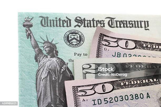 Unidade Monetária Dos Estados Unidos No Irs Taxa De Restituição Verificação - Fotografias de stock e mais imagens de Tesouraria