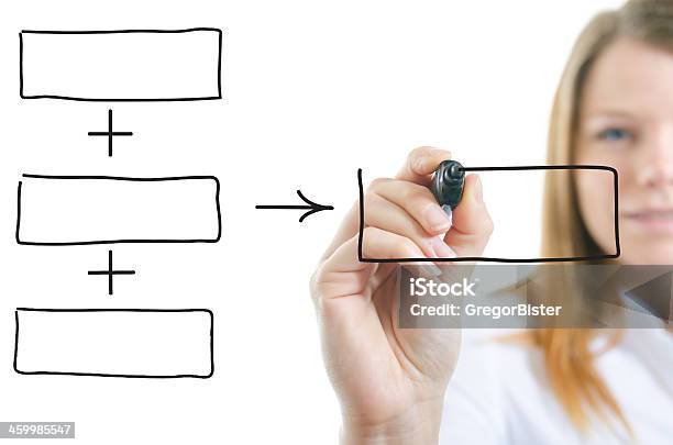 Businesswoman With An Empty Diagram Stock Photo - Download Image Now - Adult, Adults Only, Advice