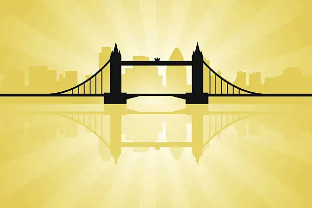 Vector illustration of London England - Tower Bridge