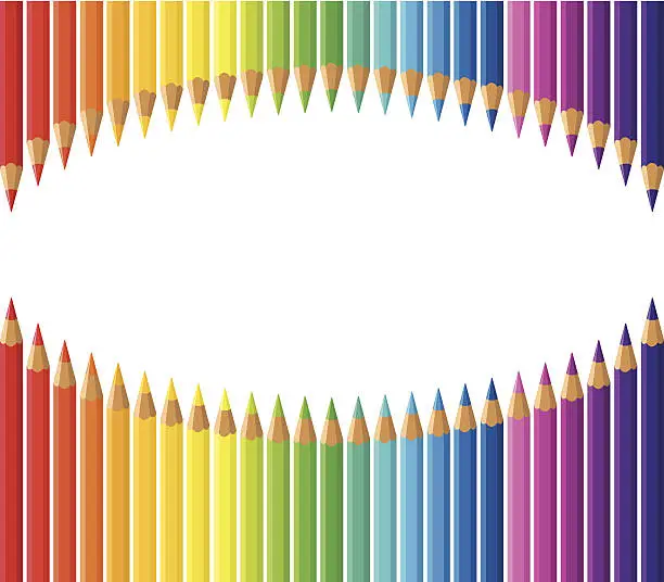 Vector illustration of coloured pencils