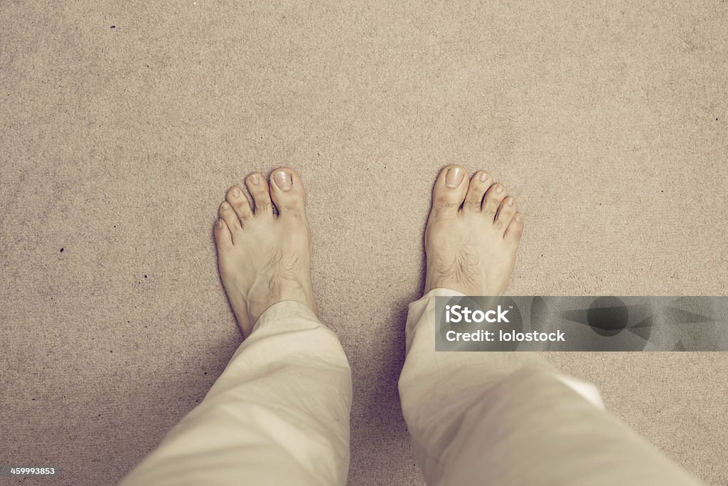Hombre desnudo cuadrados con alfombra - Foto de stock de Calcetín libre de derechos