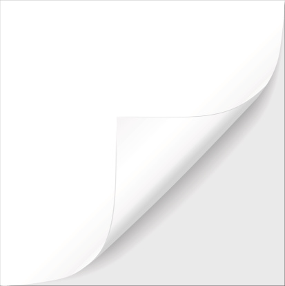 Sheet of white paper corner. Vector illustration