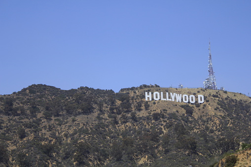 Hollywood, California, USA - May 23rd, 2013: The world famous landmark Hollywood Sign in Los Angeles Griffith Park.