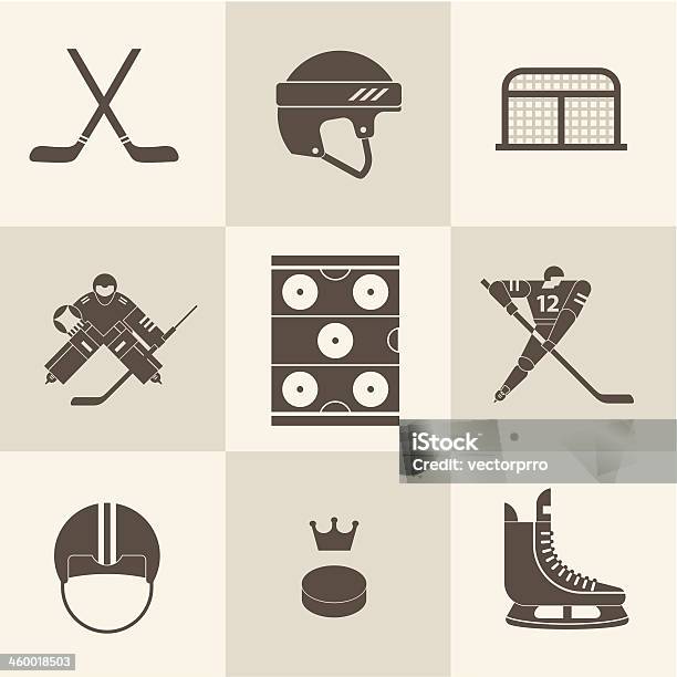 Assorted Illustrated Hockey Equipment Icons Stock Illustration - Download Image Now - Field Hockey, Ice Hockey, Ice Rink