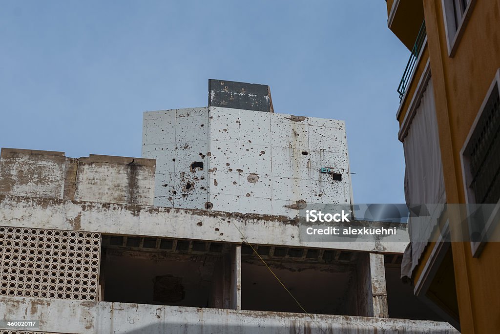 Guerra Civil hotel ruína, Beirute, Líbano - Royalty-free Arma de Fogo Foto de stock