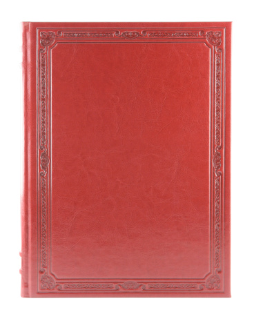 Red book isolated on white background. Blank hardcover.