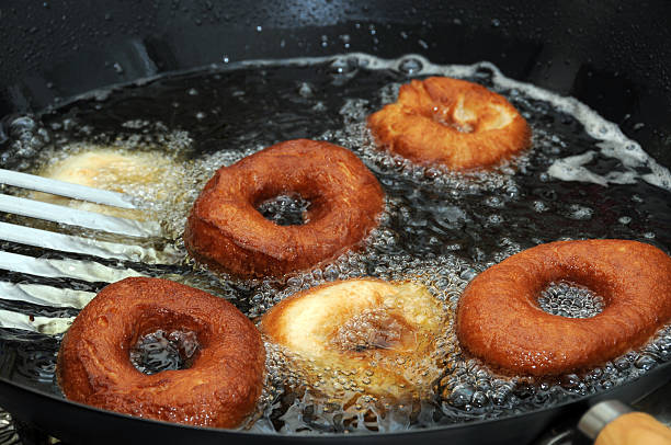 Doughnuts preparation stock photo