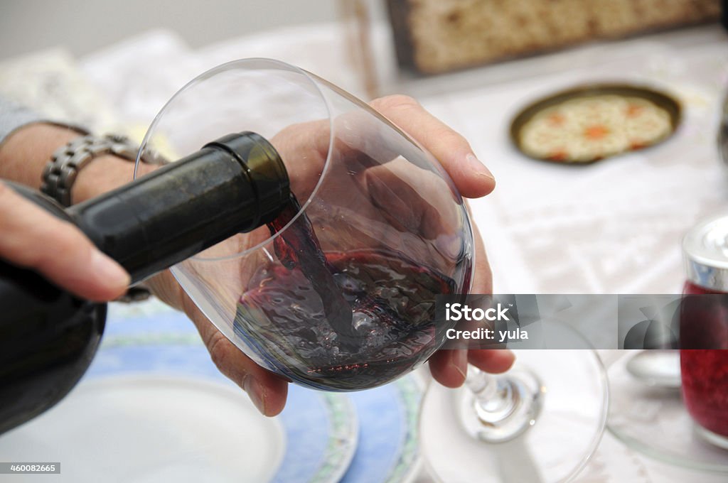 Pâque juive le dîner - Photo de Alcool libre de droits