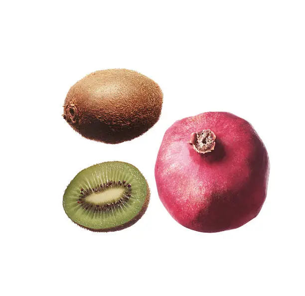 Photo of kiwi with pomegranate grain