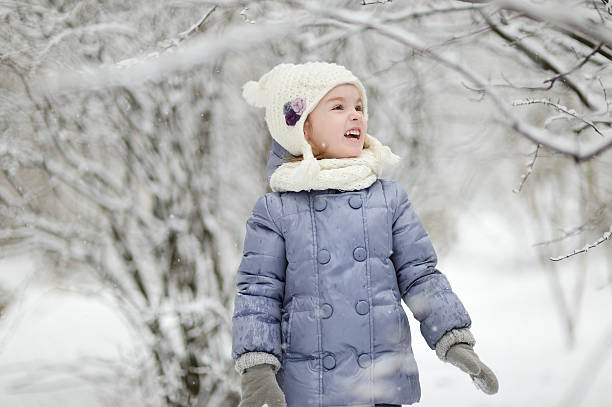 istock Little girl having fun at winter 460123665