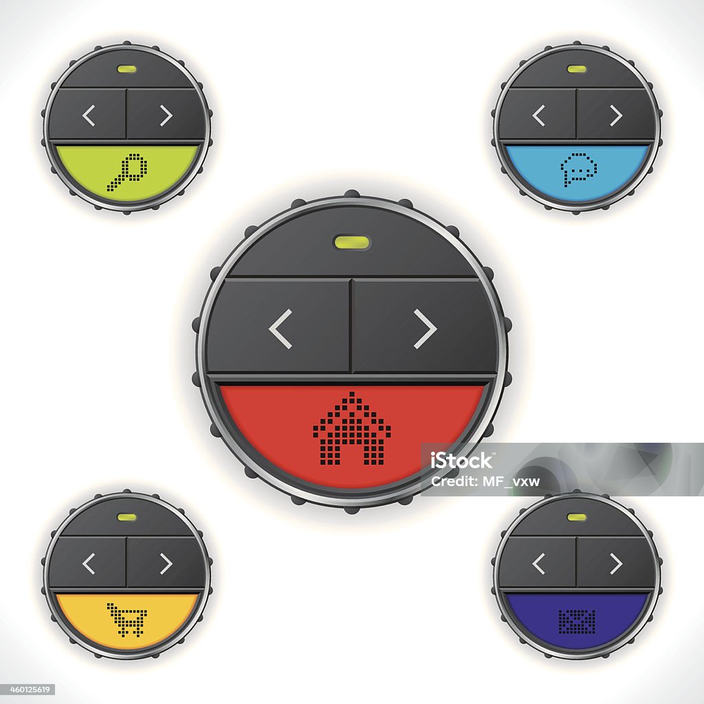 Cool Button Set Cool Button Designs With Color Leds Stock Illustration - Download Image ...