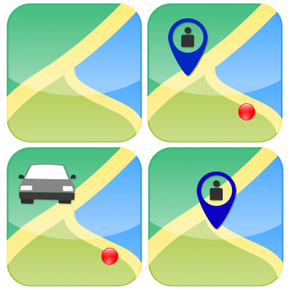 the gps graphic of transportation apps icon