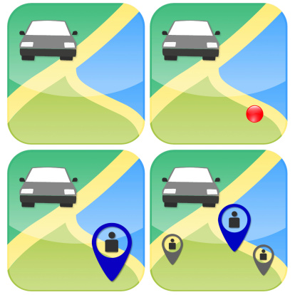 the gps graphic of transportation apps icon