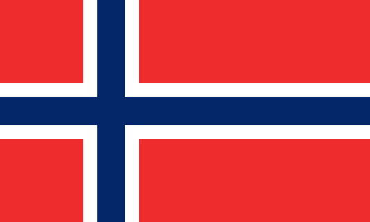 Red white and blue Norwegian flag