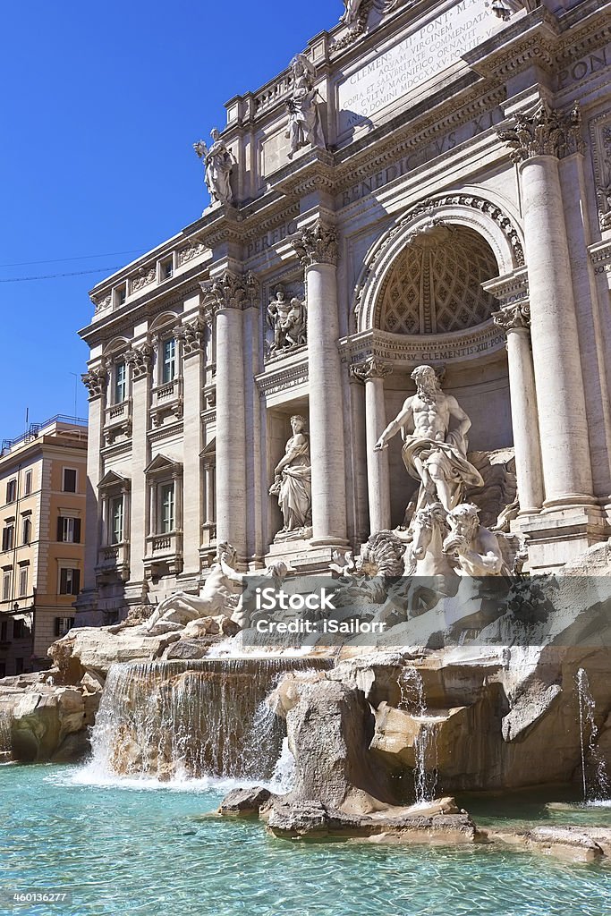 Fountain di Trevi Fountain di Trevi - most famous fountain in Rome, Italy Ancient Stock Photo