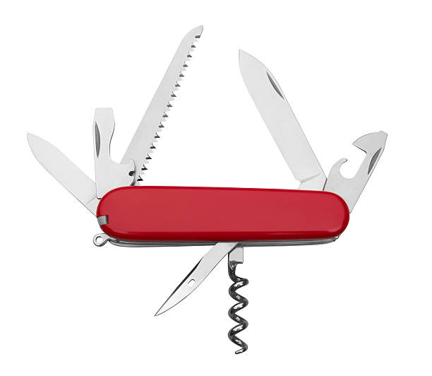 Red Army Knife multi-tool Red Army Knife multi-tool, isolated on white background penknife stock pictures, royalty-free photos & images