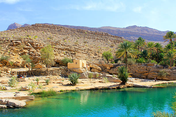 Wadi Bani Khalid, Oman waterpool in Wadi Bani Khalid, Oman riverbed stock pictures, royalty-free photos & images