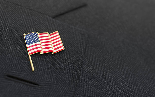 usa bandery klapa pin na kołnierzu z garnitur - patriotism usa flag jewelry zdjęcia i obrazy z banku zdjęć