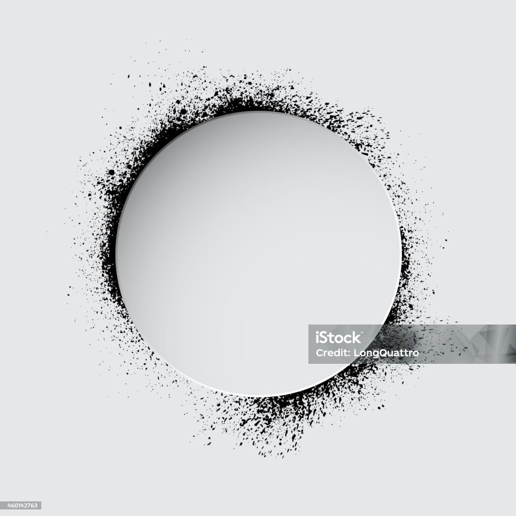 Grunge white circle Circle with black ink blots. eps10 Abstract stock vector