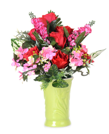 flowers in vase isolated