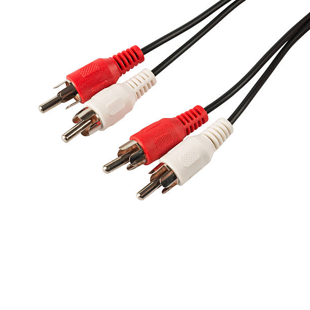 видео кабели изолированные - power supply speaker network connection plug metal стоковые фото и изображения