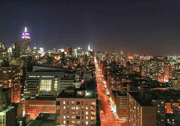 istock Manhattan Skyline at night with Empire State Building, New York. 460149669