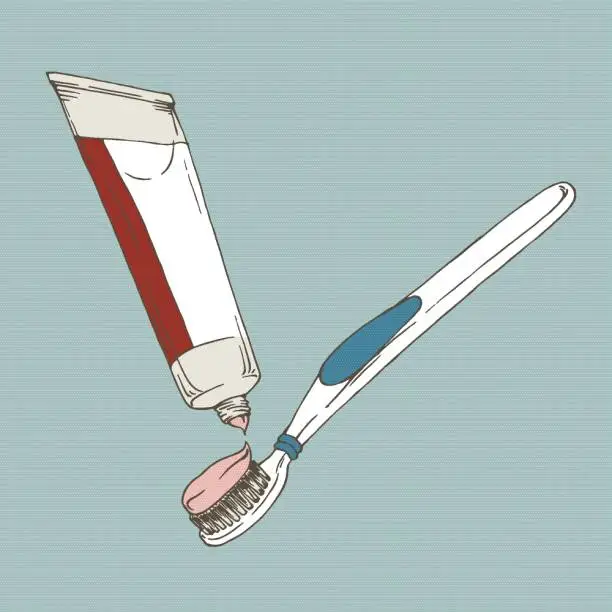 Vector illustration of Toothbrush And Toothpaste