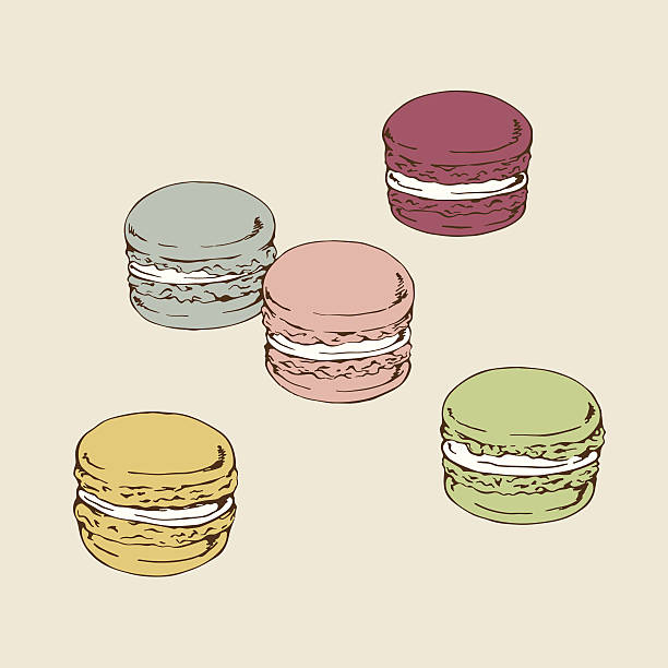 ilustrações, clipart, desenhos animados e ícones de macaroon - macaroon french culture dessert food