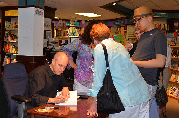 Jim Ottaviani at Nicola's Books June 2013 stock photo