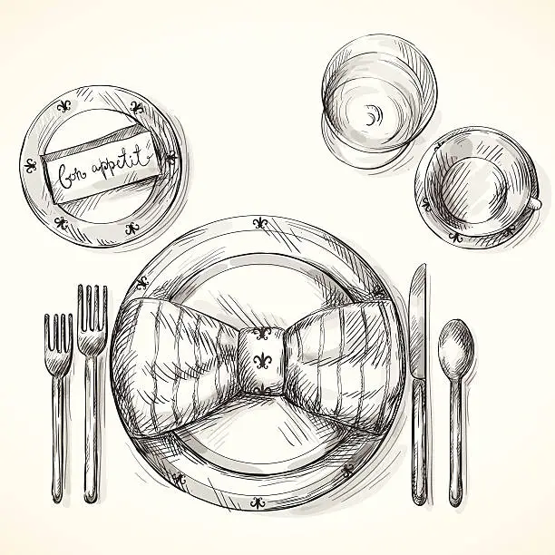 Vector illustration of Festive table setting