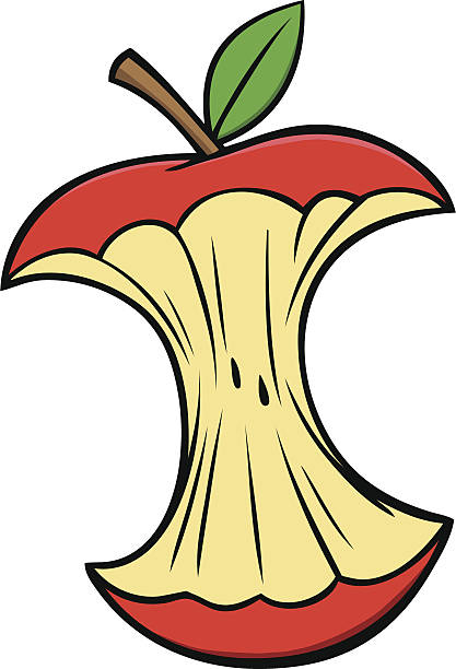 Cartoon Apple Core Stock Illustration - Download Image Now - Apple - Fruit,  Apple Core, Rotting - iStock