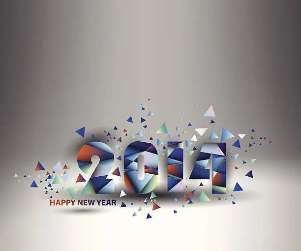 Vector illustration of Typography for new year 2014