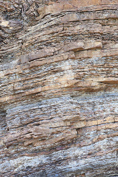 istock Layered rock on high steep sea bank 460169827