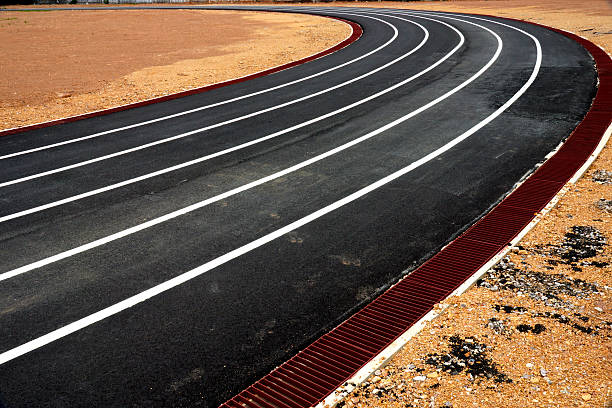 istock White traffic lines on the track. 460182127