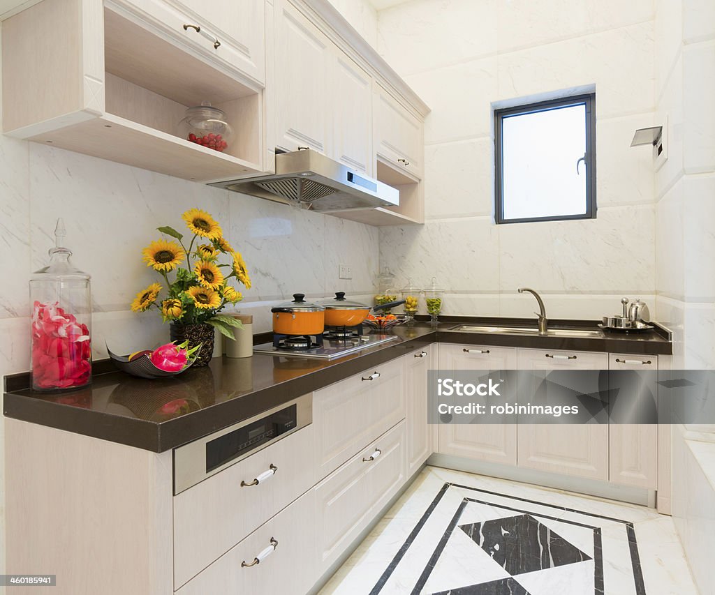 modern kitchen modern kitchen with nice decoration Cabinet Stock Photo